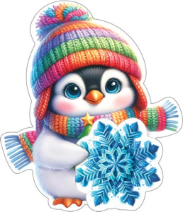 Мини-открытка 21*13см "С новым годом. Пигнвиненок" тройная