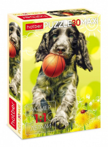 Пазлы МАКСИ 30 элементов  210*290мм.  "Веселый щенок"