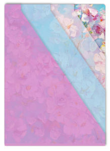 Папка уголок 3-х уровн. А4 "Цветы" 220*310мм, пластик