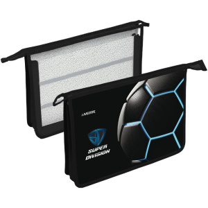 Папка д/труда А4 (337*243*80) 2отд. молния сверху, пластик" Super Division" конгр.тиснение