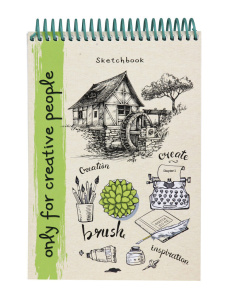 Скетчбук А5  80л., гребень,  80гр/м2 "Наброски карандашом" жестк.подложка