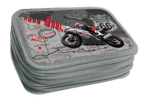 Пенал 3 отд. (205*125*55) молния, лам.картон "Вокруг мира" с эффектом МЕТАЛЛ+ОБЪЕМ