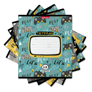 Тетрадь А5 12л кл. Erich Krause "Gamepad" MIX-PACK