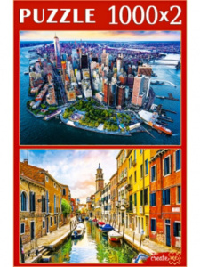 Пазлы    2в1  "Городские озера" Create me 1000+1000 дет.