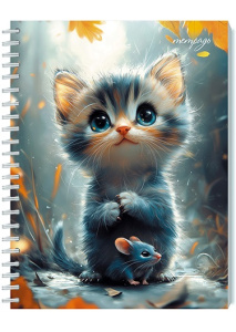 Тетрадь А5  48л кл. гребень Апплика "Котенок" блестки