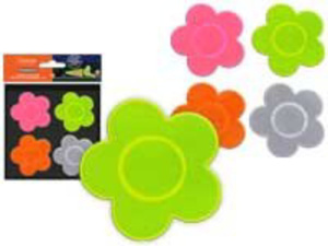 Наклейки светоотражающие "Цветы" d=5см, НАБОР 4 шт.