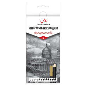 Набор карандашей  12 шт VISTA-ARTISTA "Питерское небо" 2H-10B