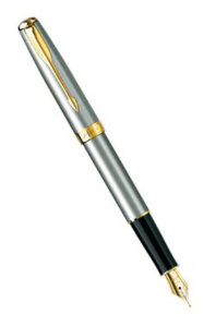 Parker Sonnet Перьевая ручка F527 St. Steel GTсталь позолота