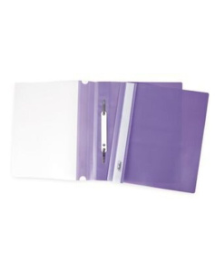 Скоросшив. пласт. А5 прозр. верх.  фиолетовый 0.14/0.18
