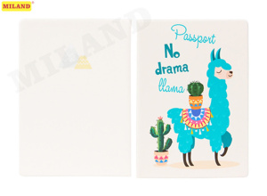 Обложка для паспорта "No drama Llama" ПВХ slim