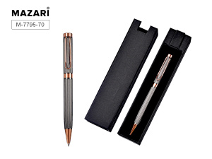 Ручка с пов.мех. в футляре "Effu GB" шарик.,0,7мм, металл., синие чернила