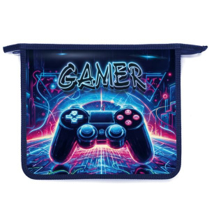 Папка д/тетрад. А5 (240*205*45) 1отд. молния сверху, пластик "Неоновый джойстик" диз. с двух сторон