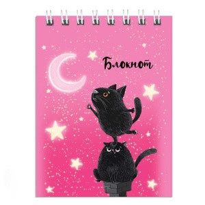 Блокнот А7  40л гребень "Достать луну" клетка