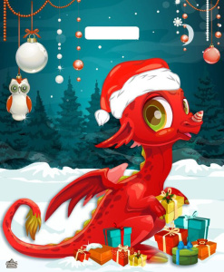 Пакет 45*38см (60мк) с вырубной укрепл. ручкой "Красивый дракоша" ПВД