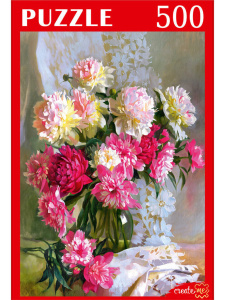 Пазлы  500 элементов  480*330мм. "Пионы"