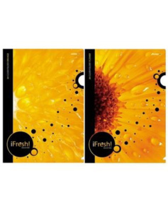 Папка уголок А4  с рисунком IFRESH-yellow Ассорти, 0,15мм