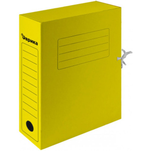 Архивная папка на завязках 75 мм желтая (на 700 листов А4)