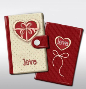 Визитница Сердце из ПВХ 133*191мм, 10 карманов