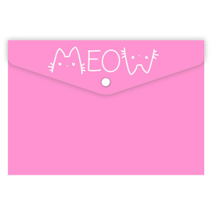 Конверт на кнопке  с рисунком 105*74мм, Надпись кот