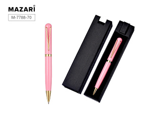 Ручка с пов.мех. в футляре "Pauline P" шарик.,0,7мм, металл., синие чернила