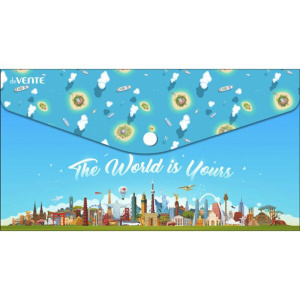 Конверт на кнопке 260*114мм 0,15мм с рисунком The World is yours