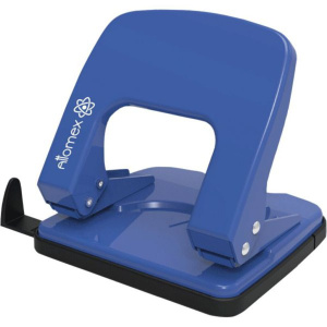 Дырокол ATTOMEX 25 лист, металл, синий, линейка