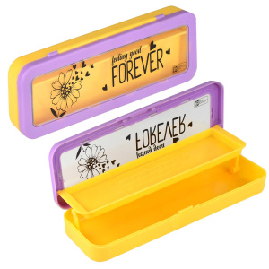 Пенал пластиковый (215*70*30) "Ромашка" замок-защелка, шелкография