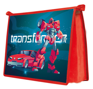 Папка д/тетрад. А5 (230*190*50) 1отд. молния сверху, метализир.картон "Трансформер"