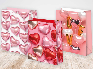 Пакет подар. бумажн. 22*31*10см, 140гр/м Сердца