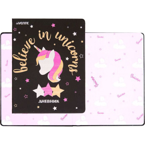Дневник универсальн. обл. "Believe in Unicorn" тв.пер., кожзам, шелкогр., ляссе, 48л