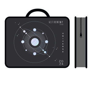 Папка А4 (330*260*75) с ручками, молния, пластик "Astronomia"