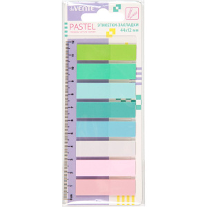 Закладки с липким краем (44*12мм) 8* 20л., Pastel" ,пластиковые