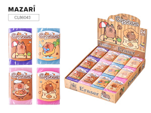 Ластик MAZARI "Capybara" 4,4*2,8*1см, 4 диз.