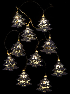 Гирлянда на батарейках с насадками  1,65м 10LED "Ёлочки" от батареек 2*АА