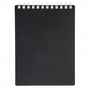 Блокнот А6 пласт.обл.  80л "Velvet. Черный" гребень, кл.