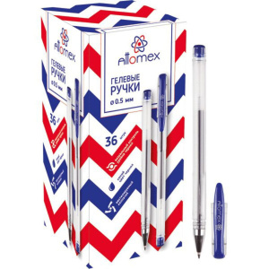 Ручка гелевая Attomex 0,5мм, прозрачный корп., синяя