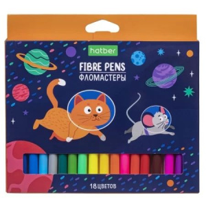 Фломастеры  18цв "Hatber. Космос" вентилир.колпачок