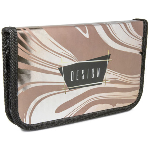 Пенал 1 отд. (190*115*30) молния, метал.картон "Блестящий мрамор"