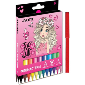 Фломастеры  24цв "deVENTE. Too Cute Girl", вент. колпачок, карт.коробка