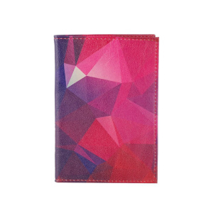 Обложка для паспорта "Калейдоскоп рубин" нат. кожа