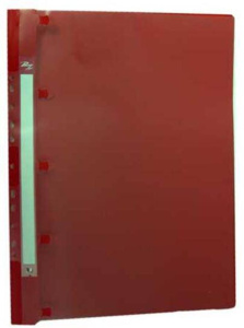 Скоросшив. пласт. А3 прозр. верх.  с перфорацией, красный, вертик.