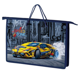 Папка А4 (340*245*45) с ручками, молния, пластик "Auto urban"