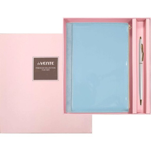 Набор подарочный "Arcadia" ежедн. недат. А5, 320стр.,нежно-голубой,тв. обл.,иск. кожа, + шар.ручка