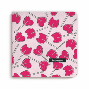 Блокнот 170*170мм  40л скоба "Розовые леденцы" мат.лам., выб.УФ-лак, диз.блок