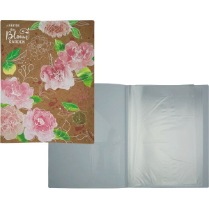 Папка файл А4  20лист 0,40мм Bloom Garden , тиснение фольгой