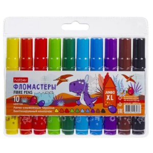 Фломастеры Jumbo  10цв "Hatber. Диносад"