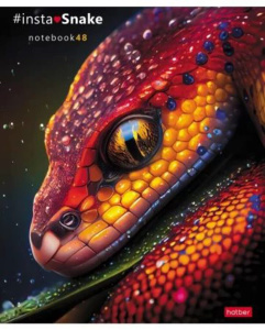 Тетрадь А5 48л кл. Hatber "InstaSnake" глянц.лам., 5 диз.в блоке, белизна 100%
