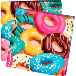 Салфетка "Пончики" 24*24см, 12 шт.