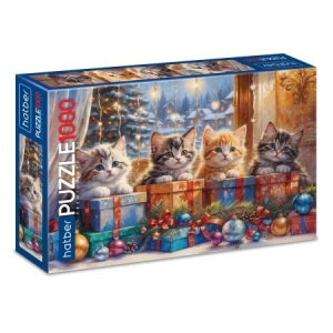 Пазлы 1000 элементов  680*480мм. "Котята с подарками" Premium