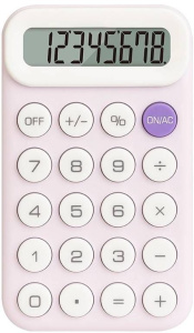 Калькулятор  8 разр. Deli  карманный, фиолетовый EM10